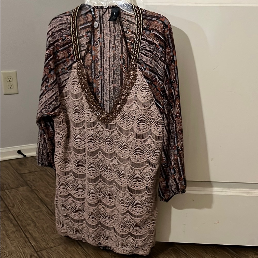Bohemian Lace and Patterned Dress